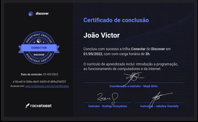 certificado da trilha conectar